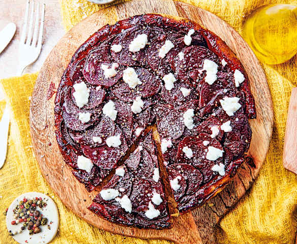 Tatin de betterave au balsamique et chèvre frais