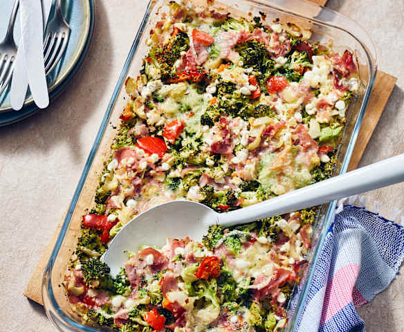 Brokkoli-Auflauf mit körnigem Frischkäse