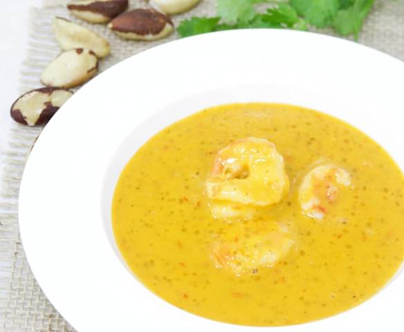 Creme de camarão e castanha do Pará