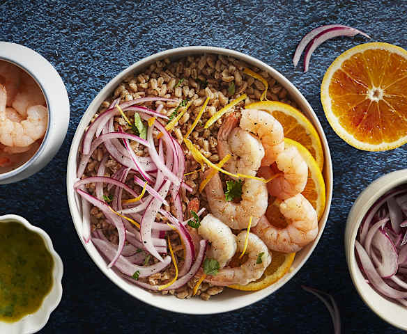Farro con gamberi e agrumi Farro con gamberi e agrumi