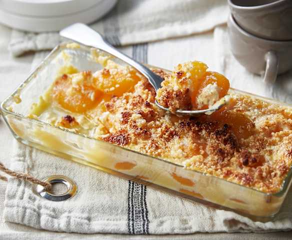 Gratin d'abricots au pralin