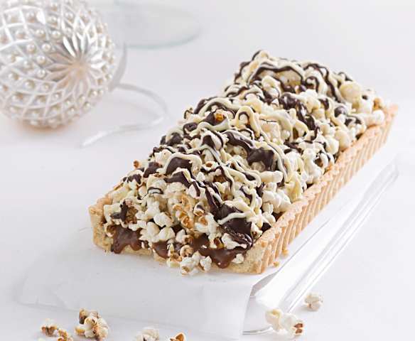Tarta de toffee con palomitas y chocolate