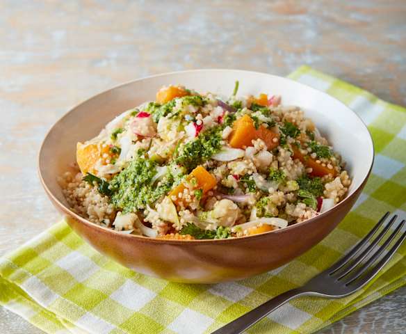 Quinoa Salad with Brazil Nut and Cilantro Pesto