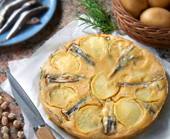 Focaccia di ceci con alici (senza glutine)