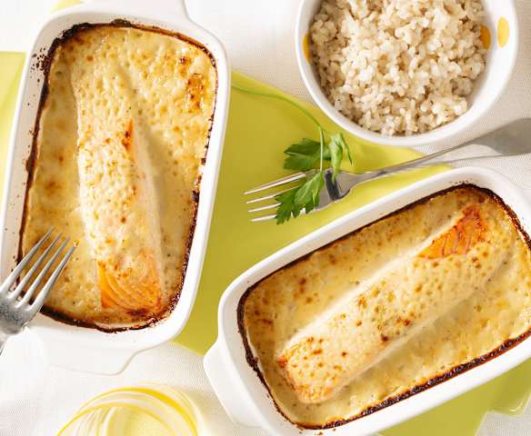 Saumon gratiné à la pomme Saumon gratiné à la pomme