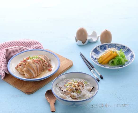 腐乳蒸雞&金針雙瓜、香菇肉粥