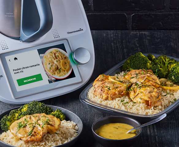 Poulet citron romarin avec riz