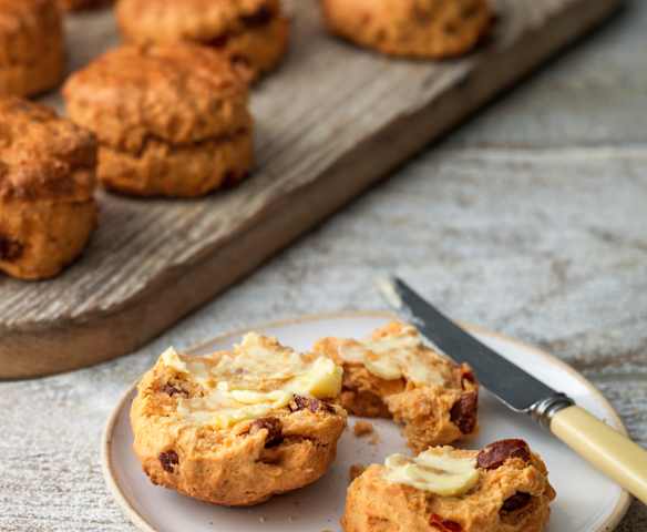Chorizo, Red Pepper and Paprika Scones