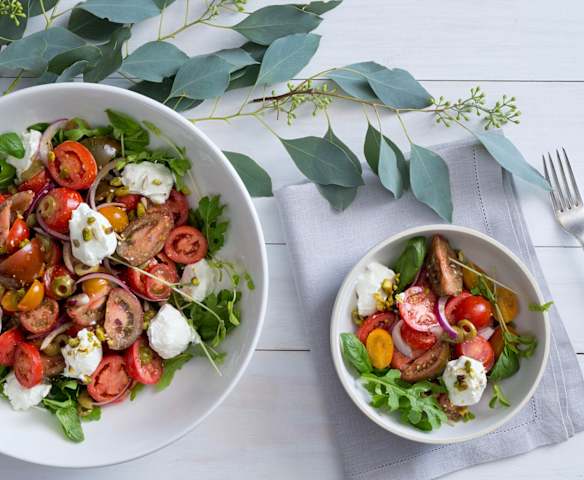 Mixed tomato and labne salad Mixed tomato and labne salad