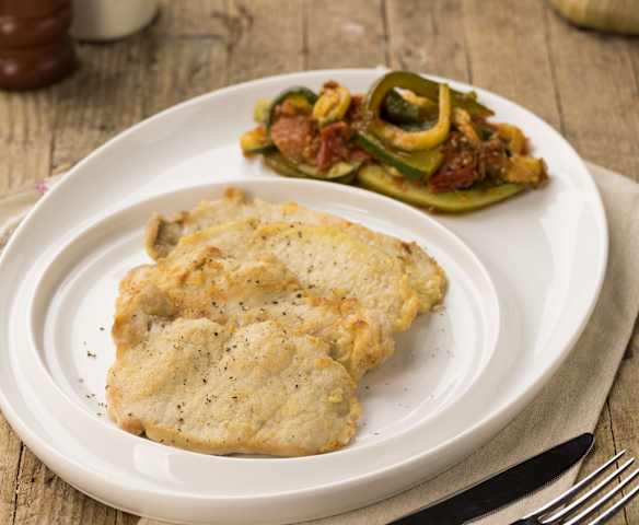 Scaloppine con zucchine alla mediterranea Scaloppine con zucchine alla mediterranea