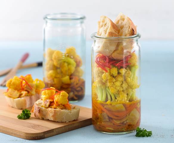 印度風味白花菜麵包塔