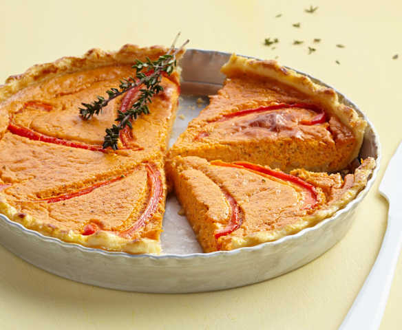 Tarte au poivron et chèvre frais