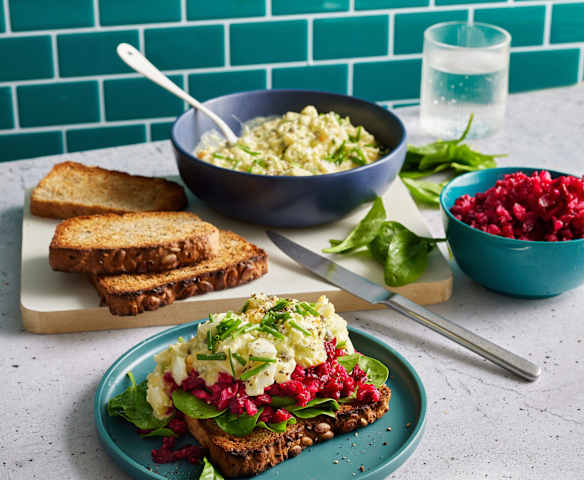 The Best Egg Salad Open Sandwich (Diabetes, TM6)