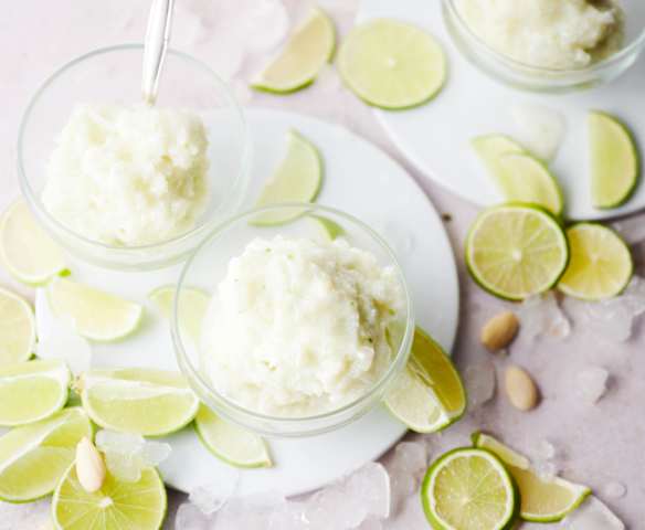 Granizado de amêndoa e lima