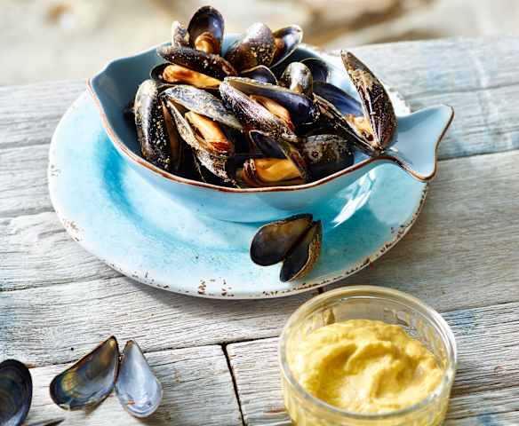 Muscheln mit Sahnesauce