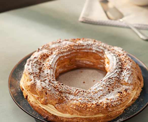 Paris-Brest con muselina de praliné de almendra