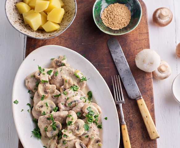 Schweinefilet mit Senfsauce und Kartoffeln (XXL)