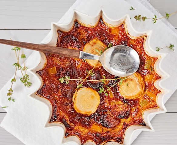 Flan poivron-chorizo-chèvre Flan poivron-chorizo-chèvre
