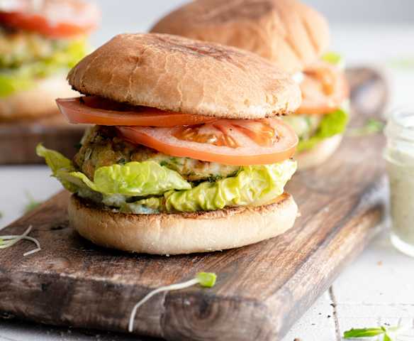 Burger af havtaske og laks