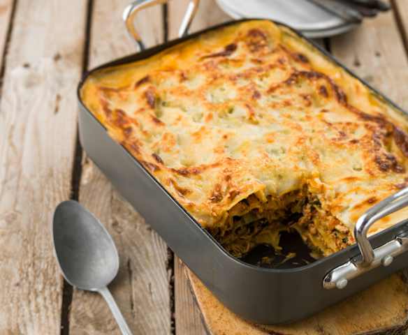 Lasanha de frango e espinafres