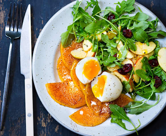 Butternut à la cannelle, œuf mollet