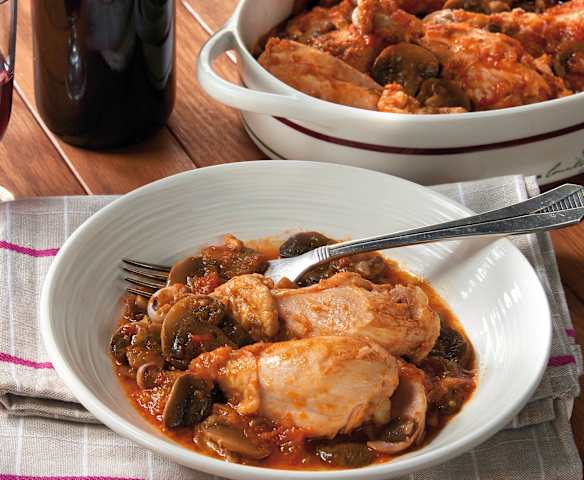 Pollo con salsa ai peperoni