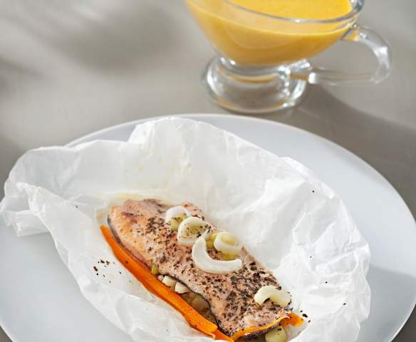 Filetes de trucha en papillote Filetes de trucha en papillote