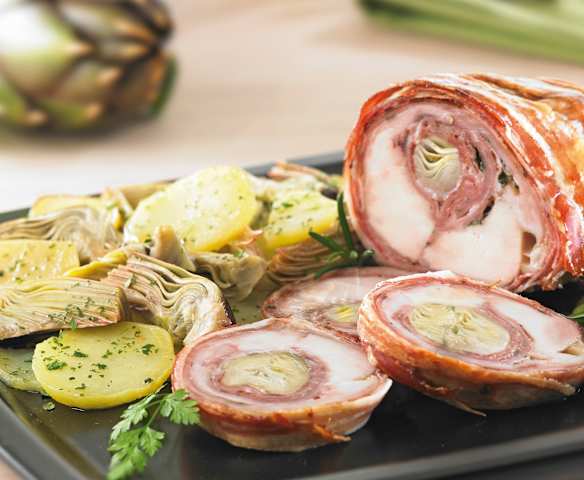 Coniglio ripieno ai carciofi Coniglio ripieno ai carciofi