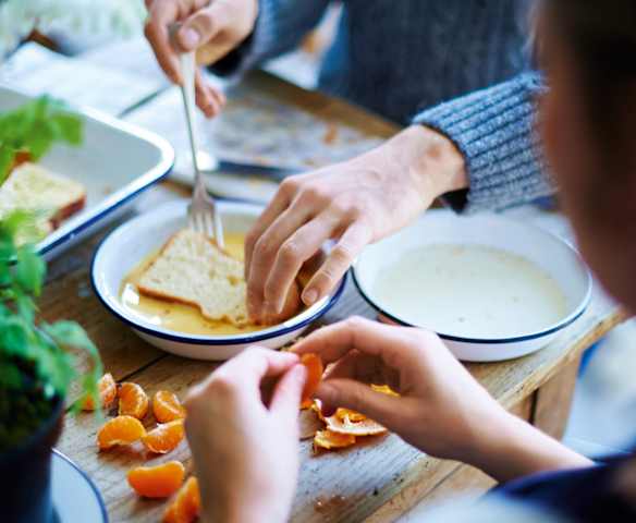 Brioche perdue, clémentines au miel