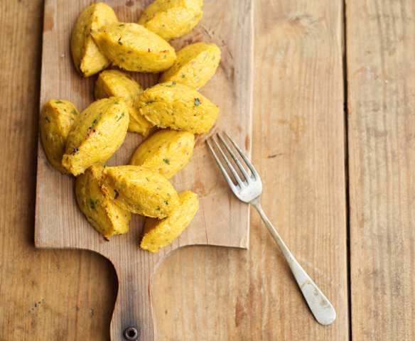 Pastéis de pescada e batata-doce