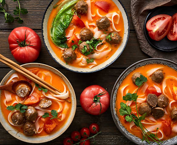 番茄牛丸汤河粉