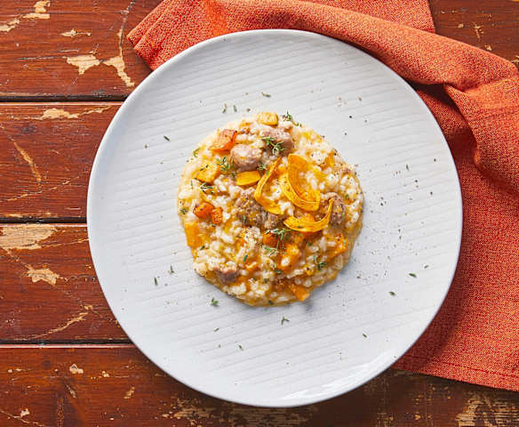 Risotto zucca e salsiccia