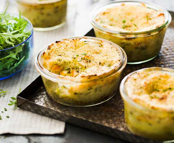 Parmentier de poisson et chou vert