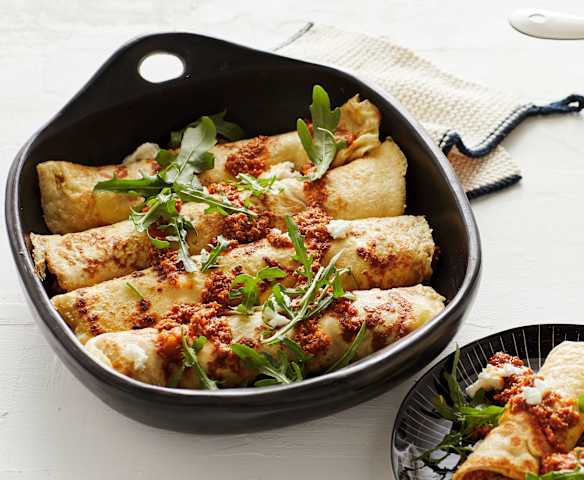 Pfannkuchen mit Bologneser Füllung