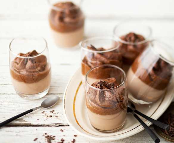 Pannacotta au chocolat en deux textures