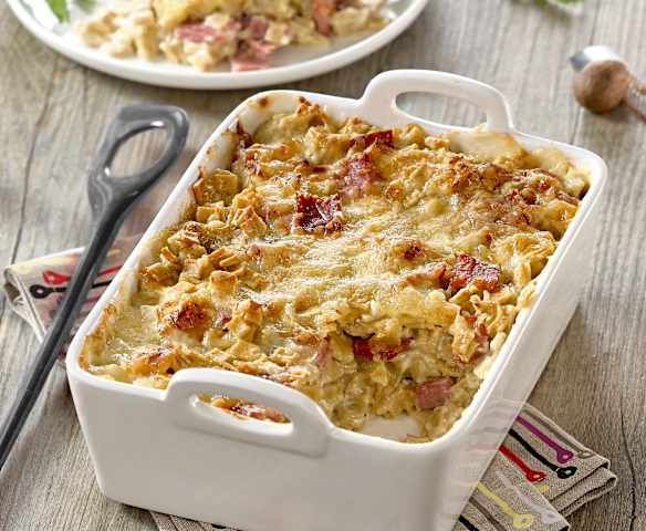 Gratin de crozets au jambon