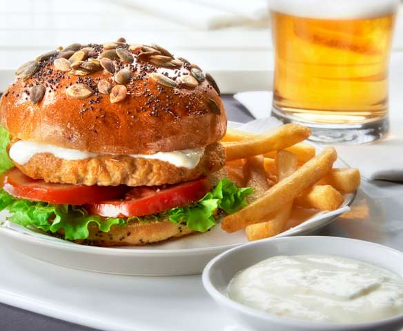 Chicken Burger with Yoghurt Sauce