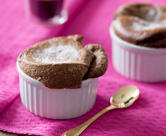 Chocolate mousse soufflés
