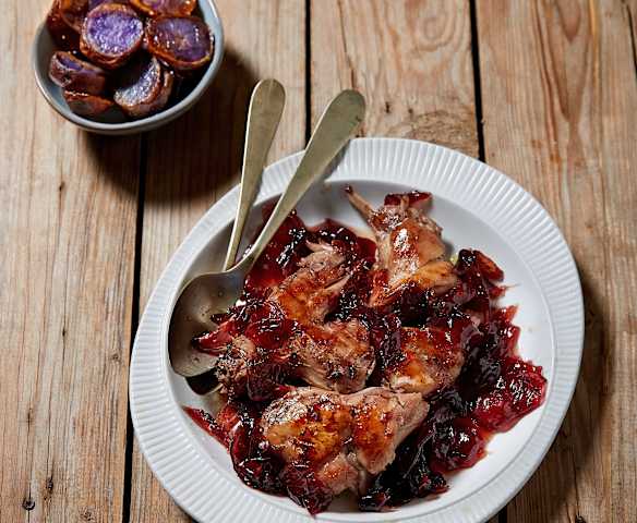 Coniglio sottovuoto con patate viola