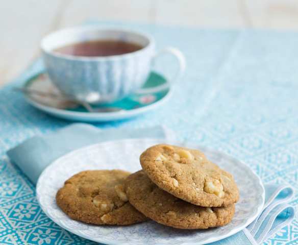 Lemon olive oil salted macadamia biscuits