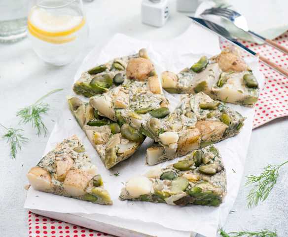 Frittata z bobem i młodymi ziemniakami