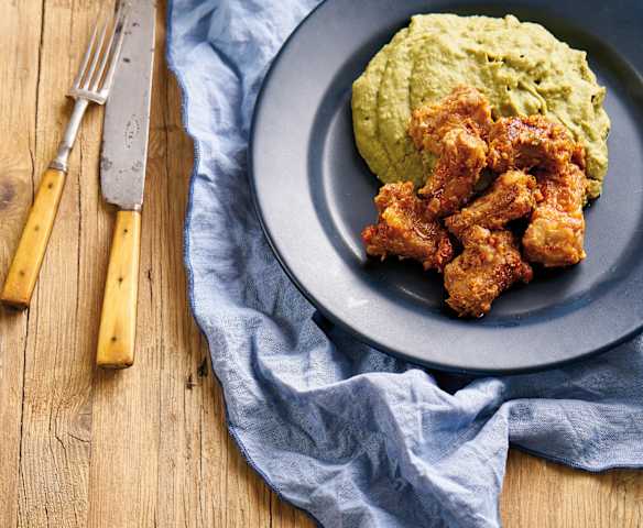 Puré de favas com entrecosto Puré de favas com entrecosto