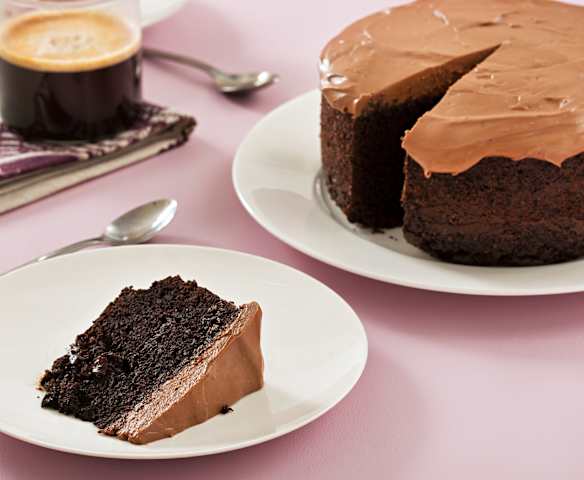 Pastel vegano de chocolate y café