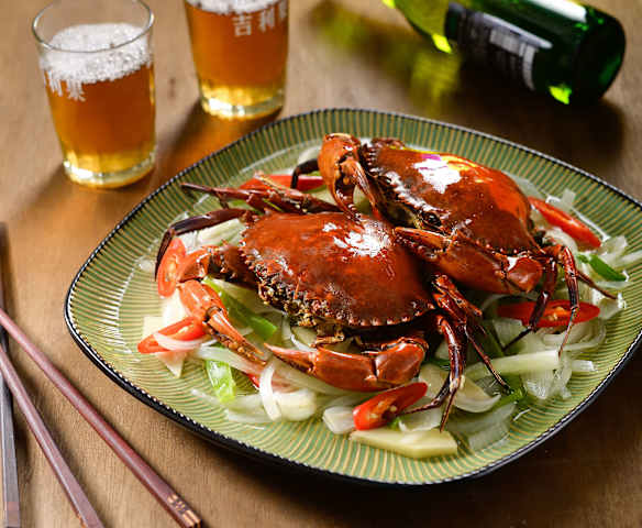 奶油洋蔥蒸螃蟹