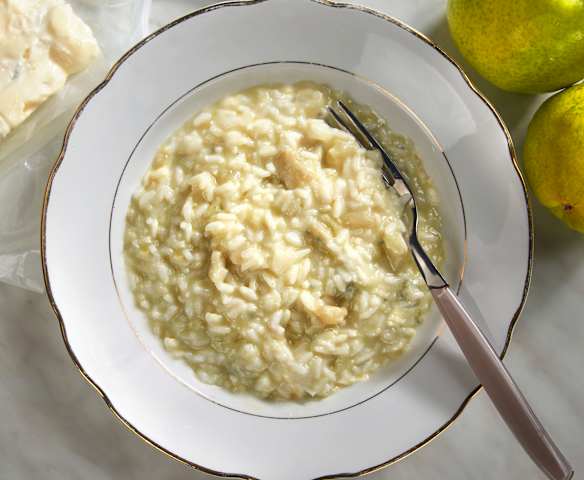 Pear and blue cheese risotto