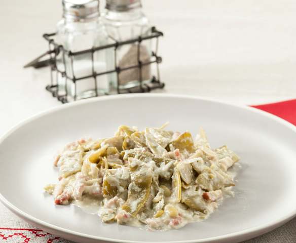 Judías verdes a la carbonara