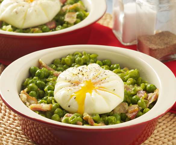 Huevos a la bilbaína con beicon Huevos a la bilbaína con beicon