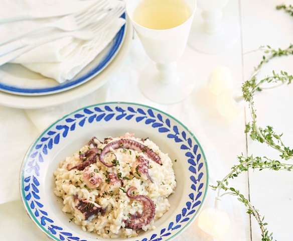 Risoto de polvo com espumante