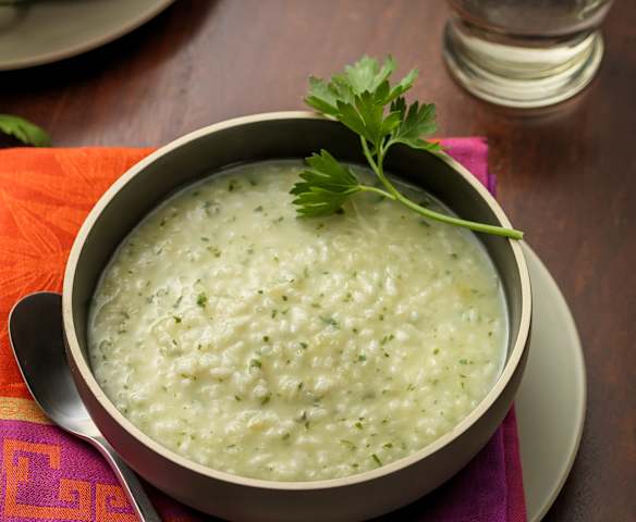 Minestra di riso, patate e prezzemolo