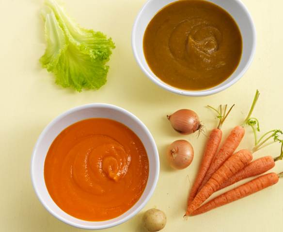 2 purés de legumes - puré base e introdução da alface